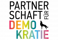 Logo Partnerschaft für Demokratie mit Wolf (2)